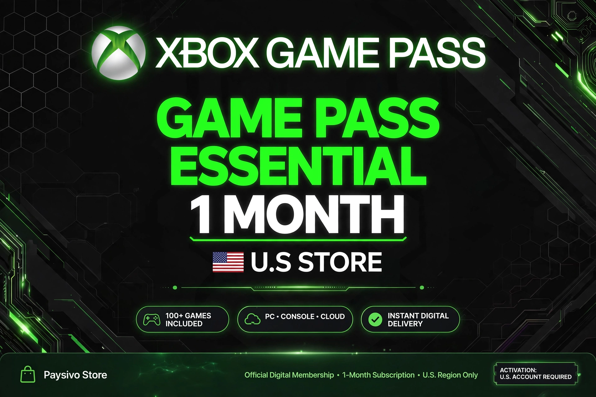 Xbox Game Pass Essential USA 1 Month